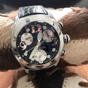 Corum Bubble Chronograph on Black Leather Strap